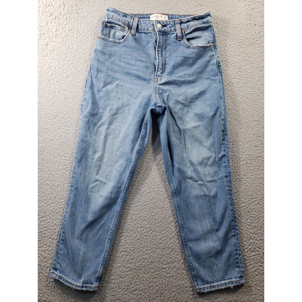 Abercrombie Fitch Jeans Women's 6 Mom High Rise Blue Denim Cotton Stretch 28x25